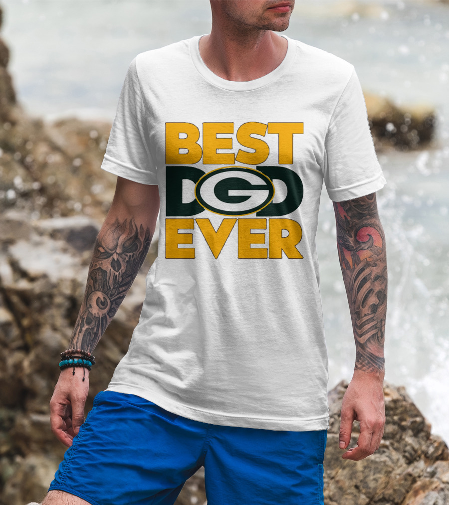 Best Dad Ever Green Bay Packers Logo NFL T-Shirt