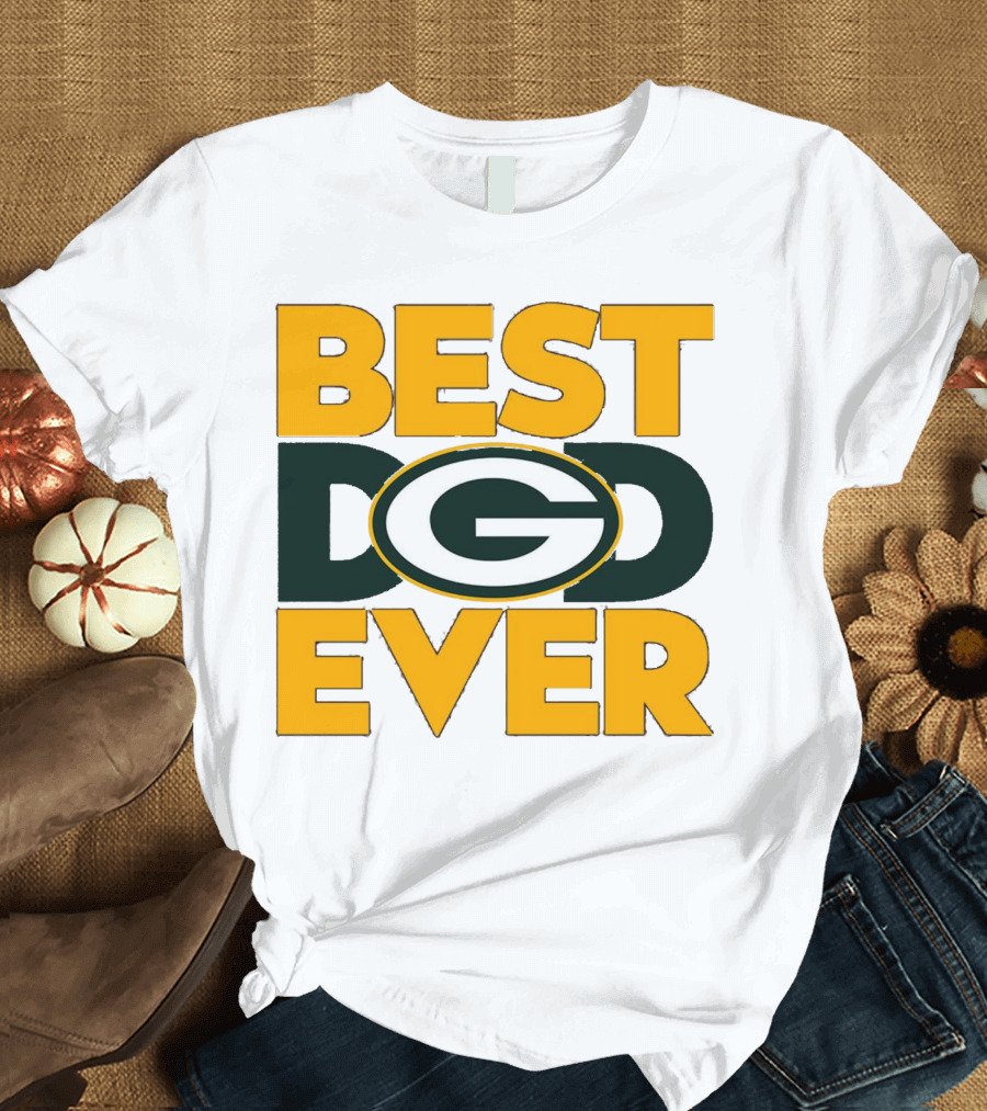 Best Dad Ever Green Bay Packers Logo NFL T-Shirt