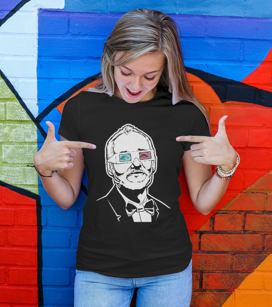 Black The Chivery Bill Murray BFM 3D Glasses T-Shirt