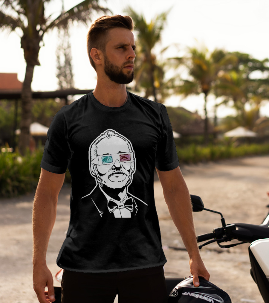 Black The Chivery Bill Murray BFM 3D Glasses T-Shirt