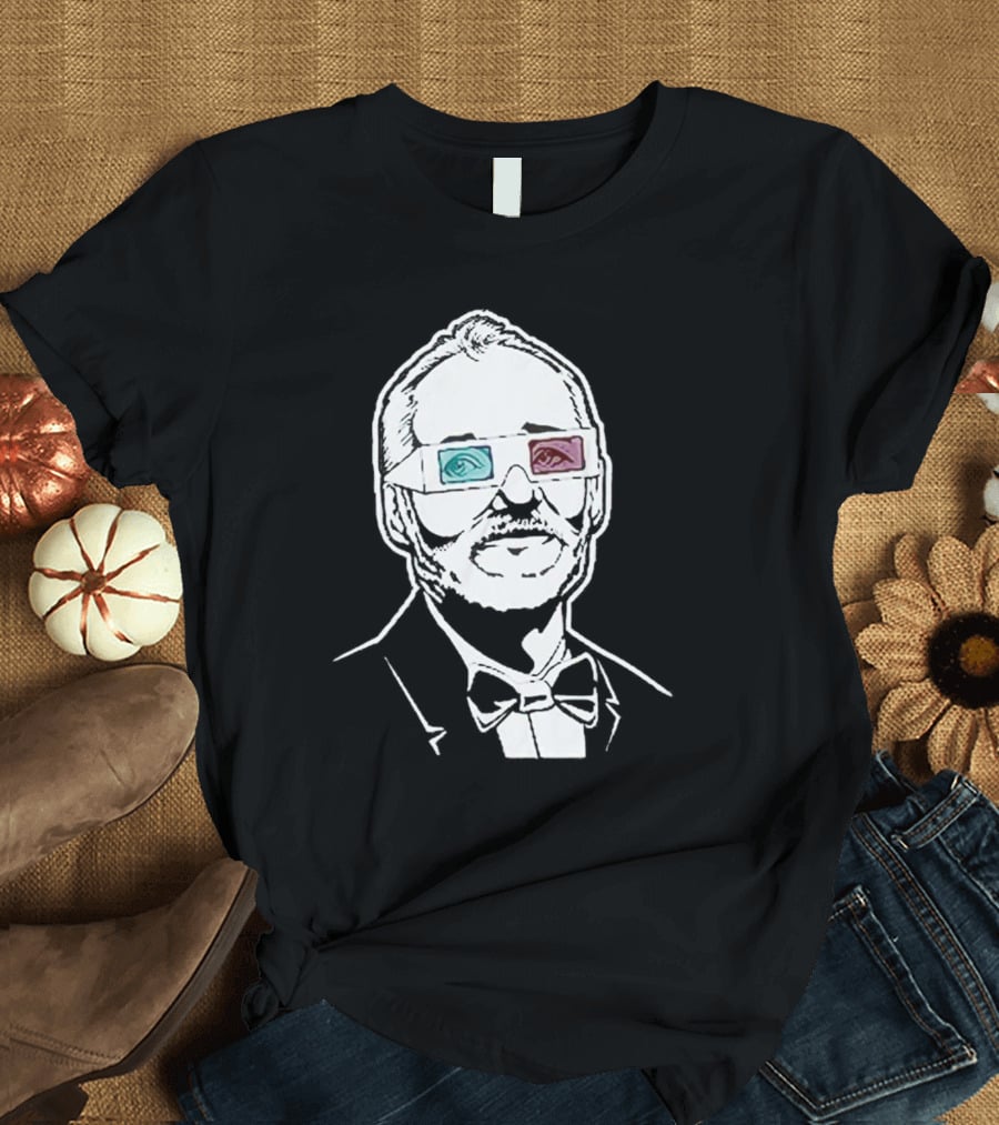 Black The Chivery Bill Murray BFM 3D Glasses T-Shirt