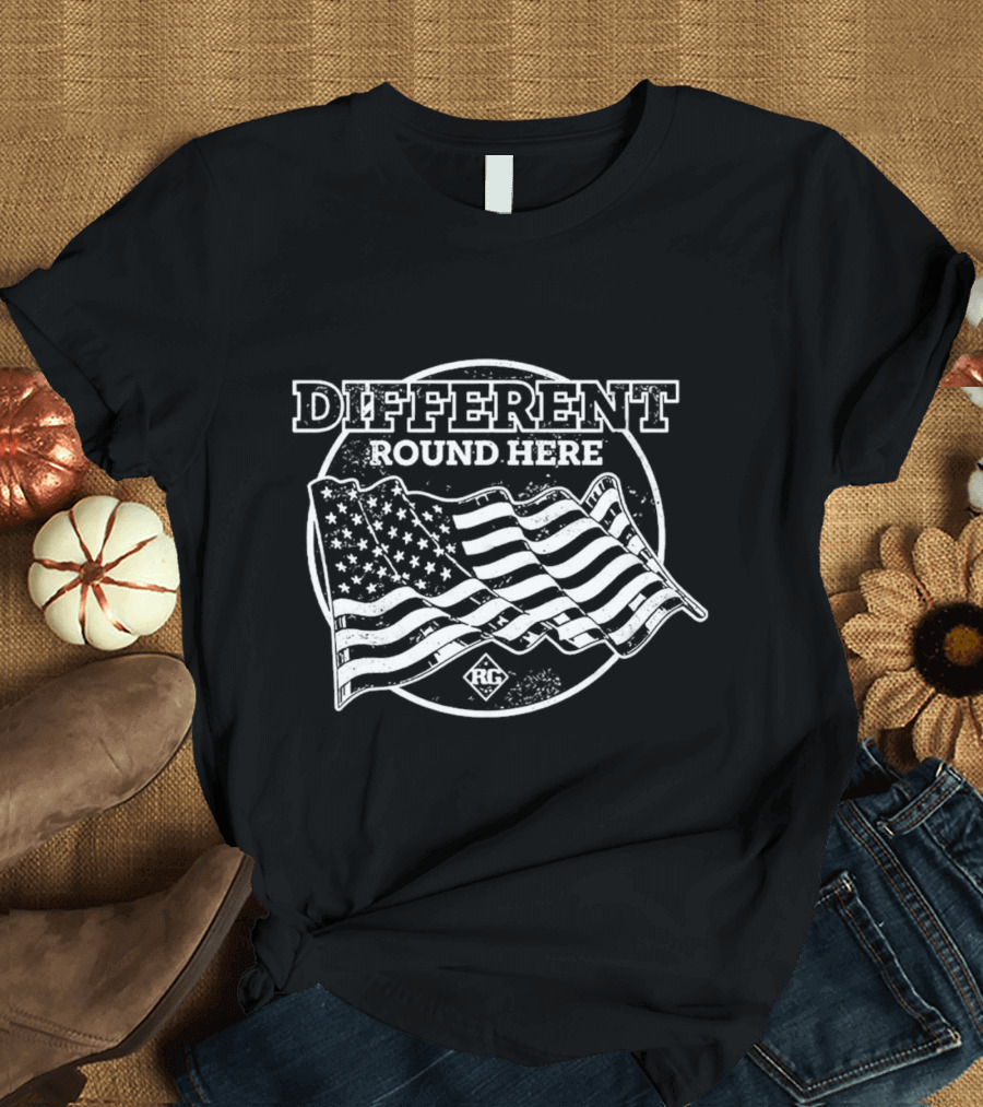 Different Round Here American Flag RG T-Shirt