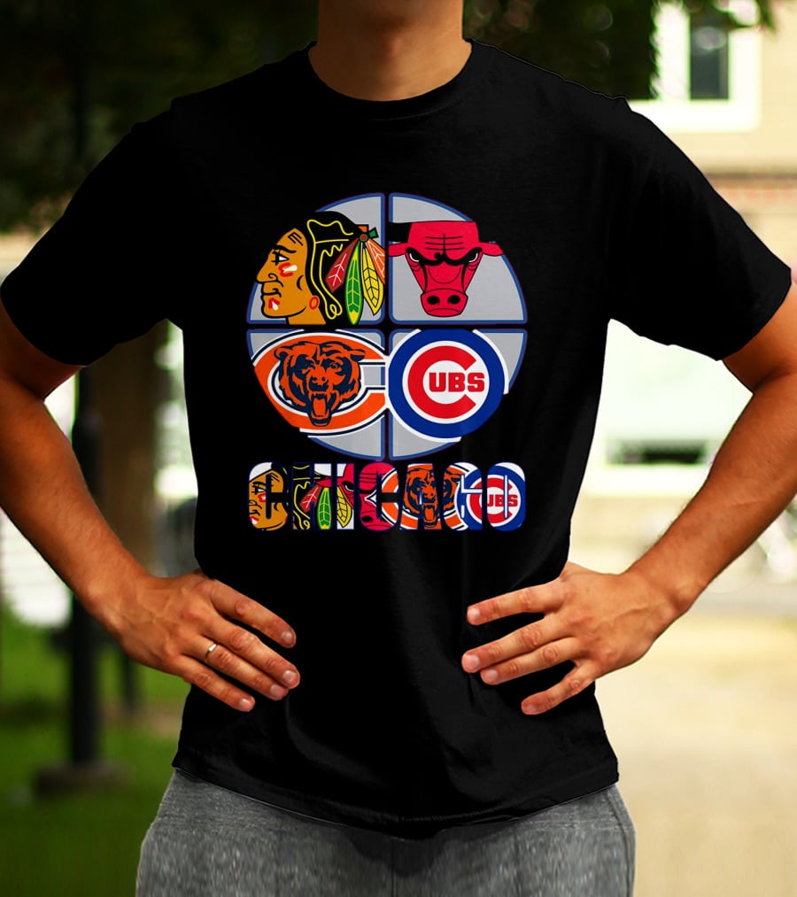 Chicago Sports Blackhawks Bulls Bears Cubs T-Shirt