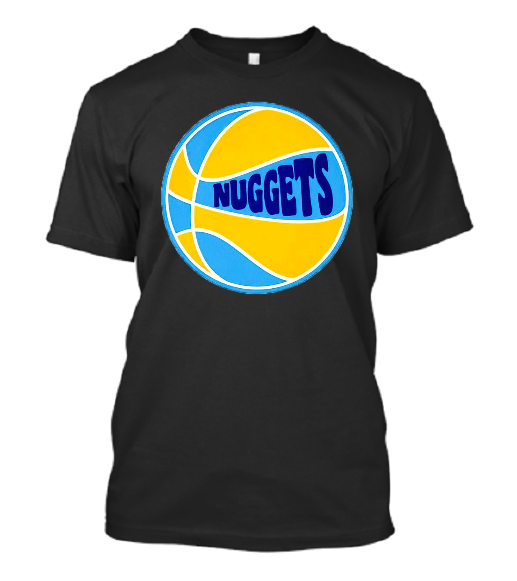 Nuggets Retro Blue And Yellow Basketball T-Shirt