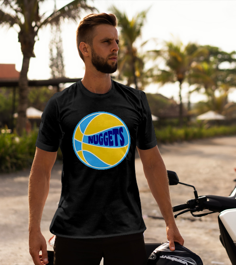 Nuggets Retro Blue And Yellow Basketball T-Shirt