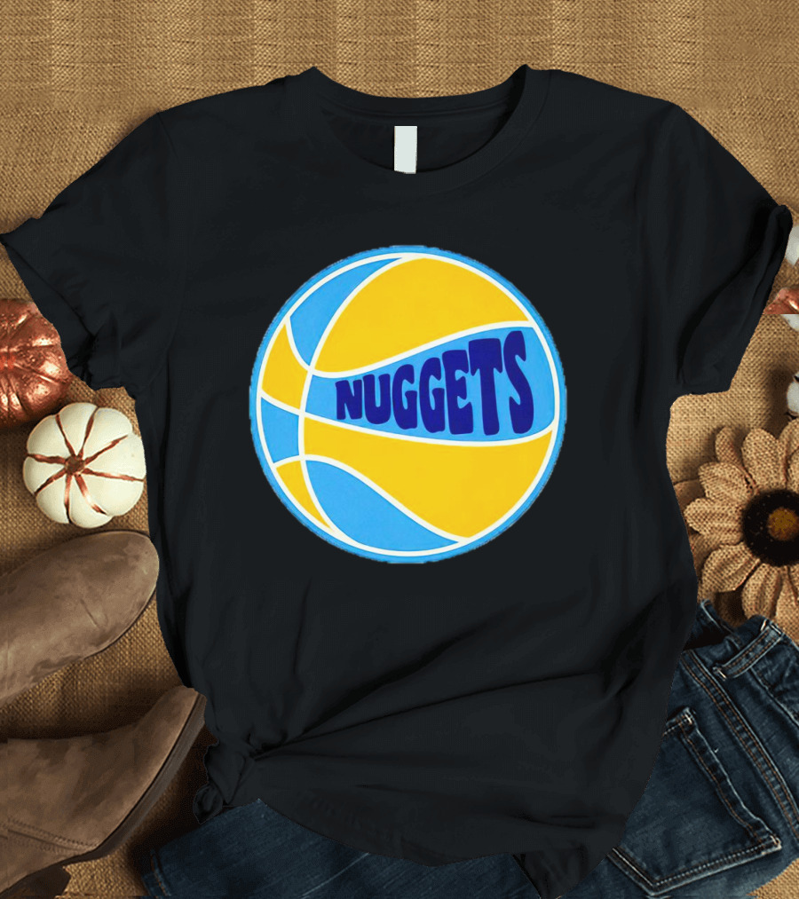 Nuggets Retro Blue And Yellow Basketball T-Shirt