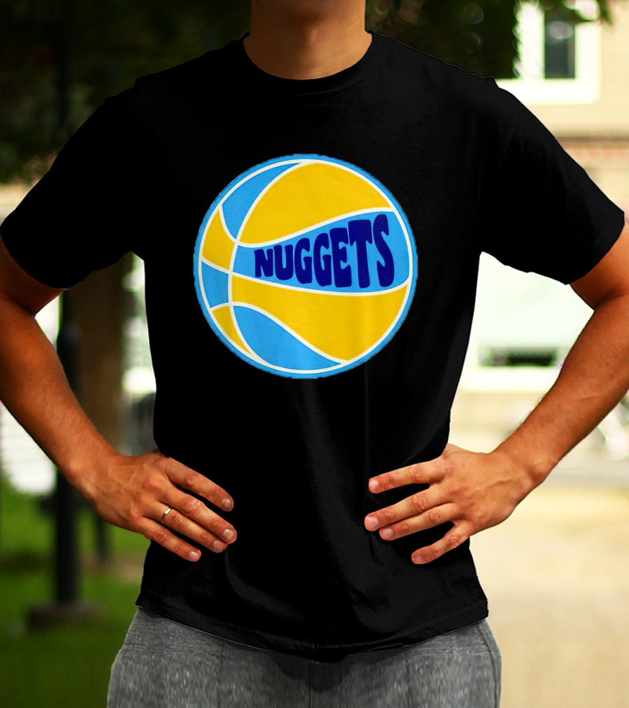 Nuggets Retro Blue And Yellow Basketball T-Shirt