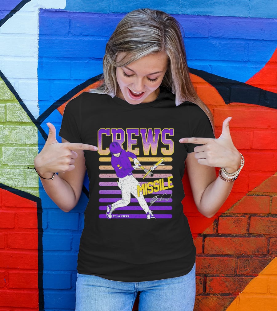 Crews Missile Dylan Crews LSU Tigers Signature T-Shirt