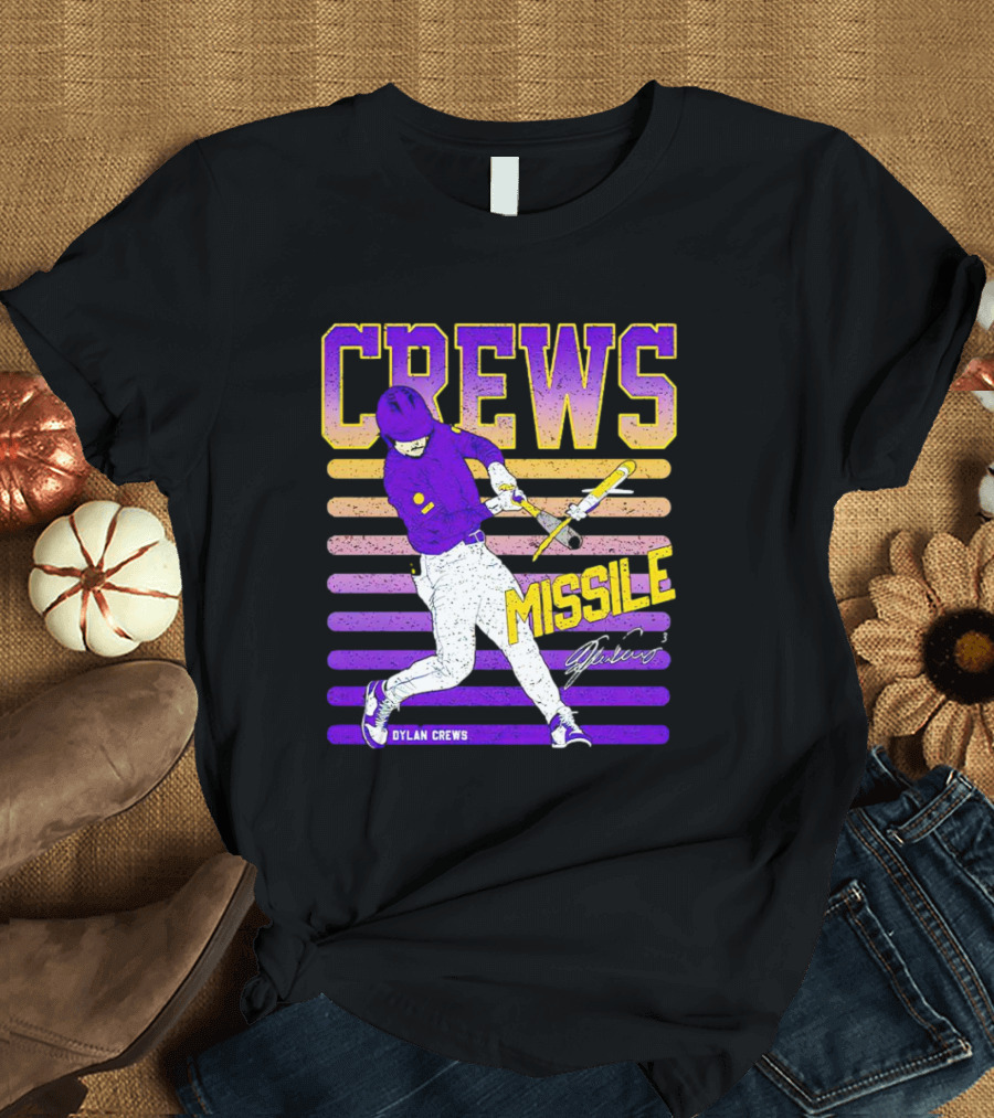 Crews Missile Dylan Crews LSU Tigers Signature T-Shirt