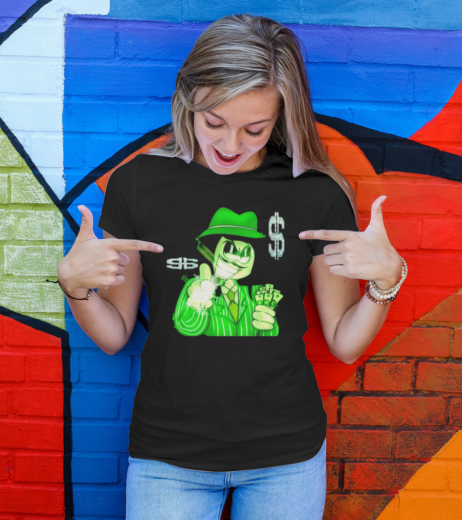 Gangsta Sponge Whang Dollar Suit Fedora Money T-Shirt