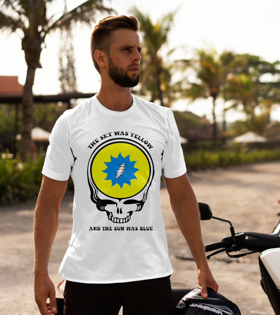 Grateful Dead Skull With Yellow Sky And Blue Sun Iconic T-Shirt