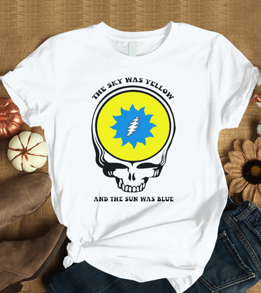 Grateful Dead Skull With Yellow Sky And Blue Sun Iconic T-Shirt