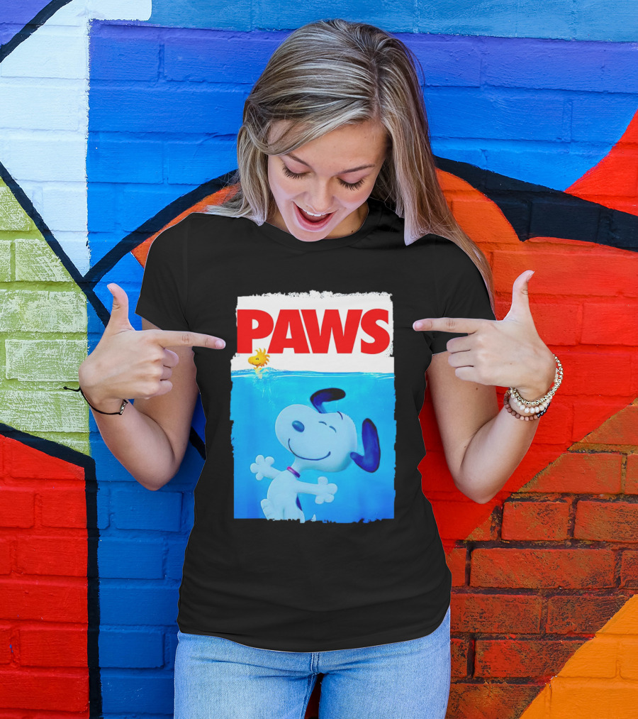 Paws Snoopy And Woodstock Szurkulet T-Shirt