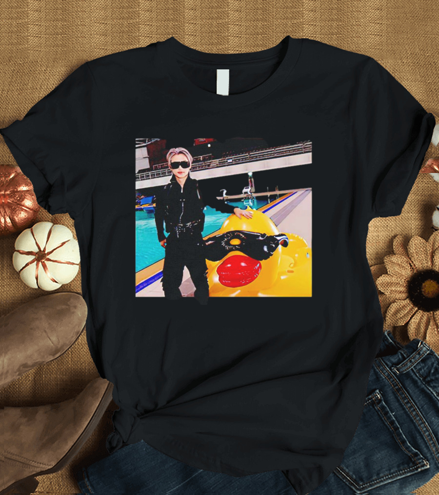Stray Kids Felix By Pool With Giant Sunglasses Duck T-Shirt
