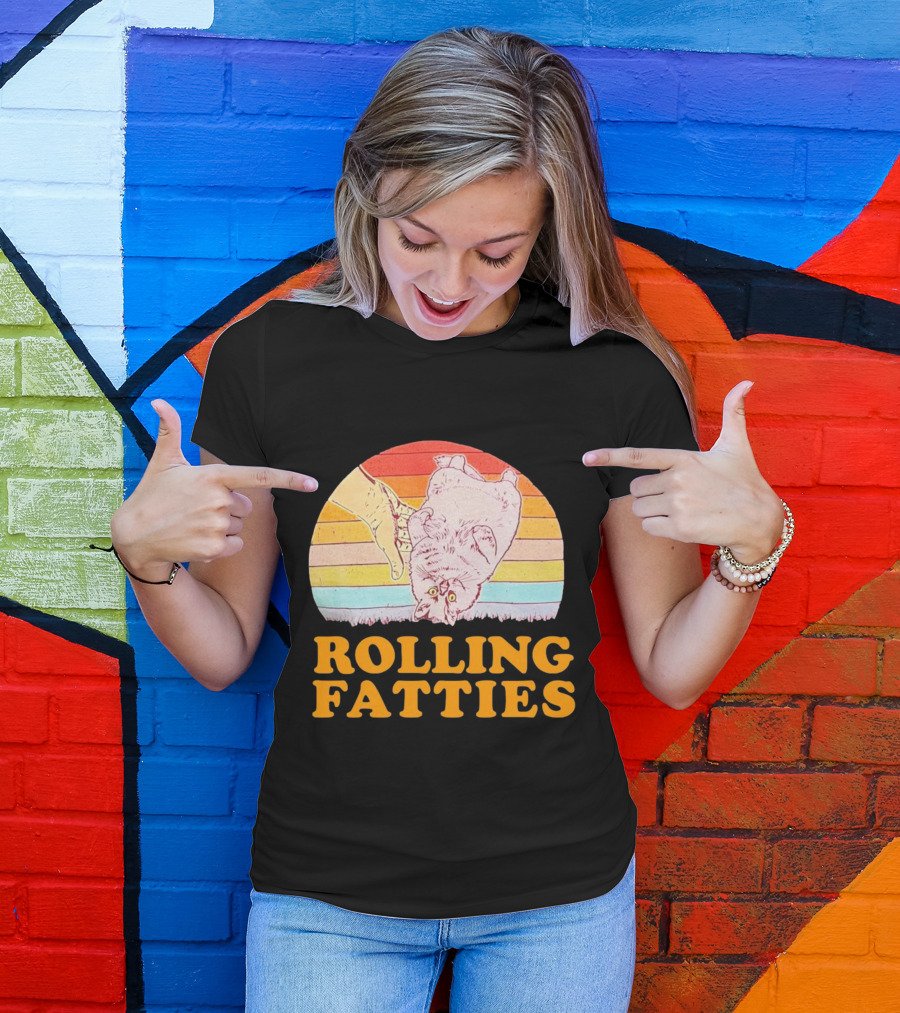 Cat Rolling Fatties Retro Vibes T-Shirt