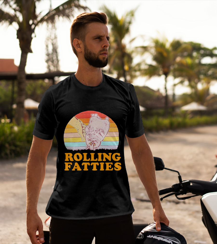Cat Rolling Fatties Retro Vibes T-Shirt
