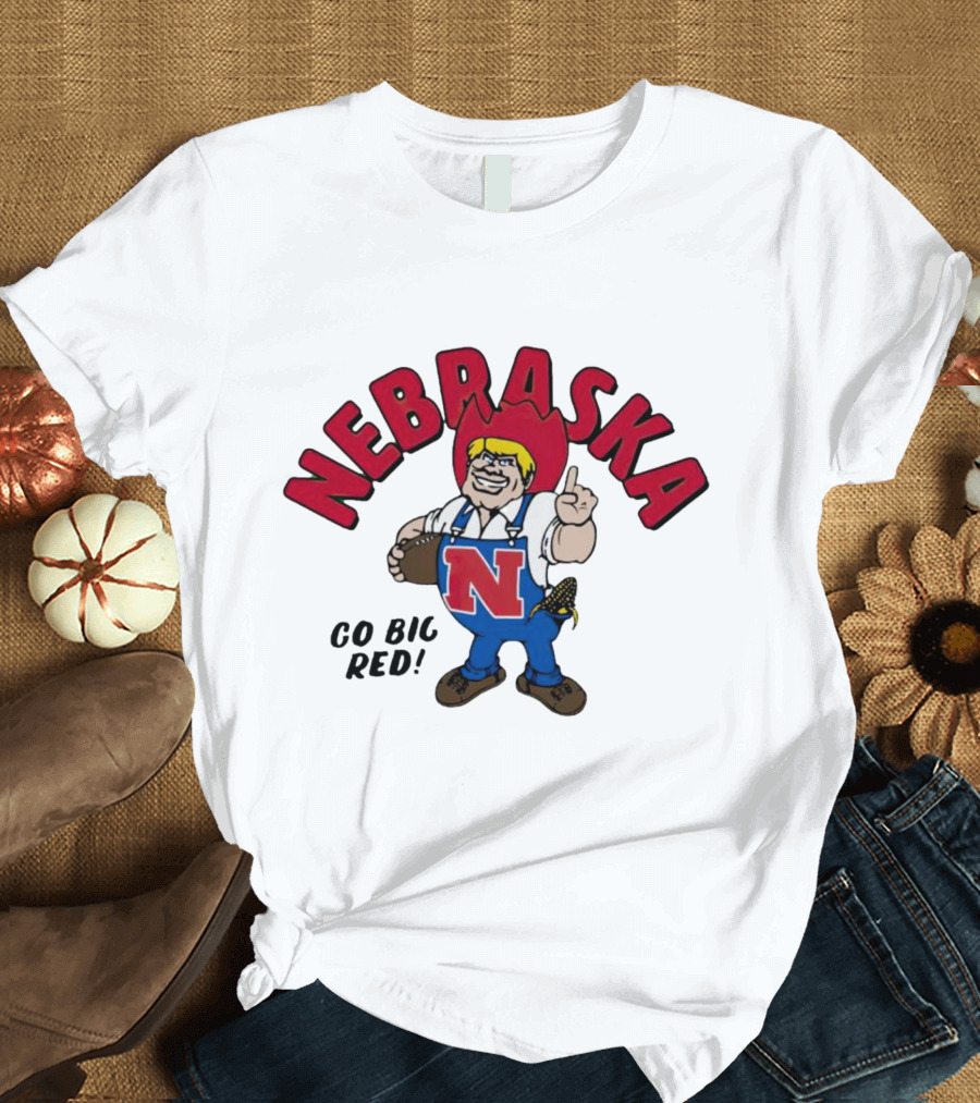 Nebraska Go Big Red Mascot Football Cornhusker Fan Gear T-Shirt