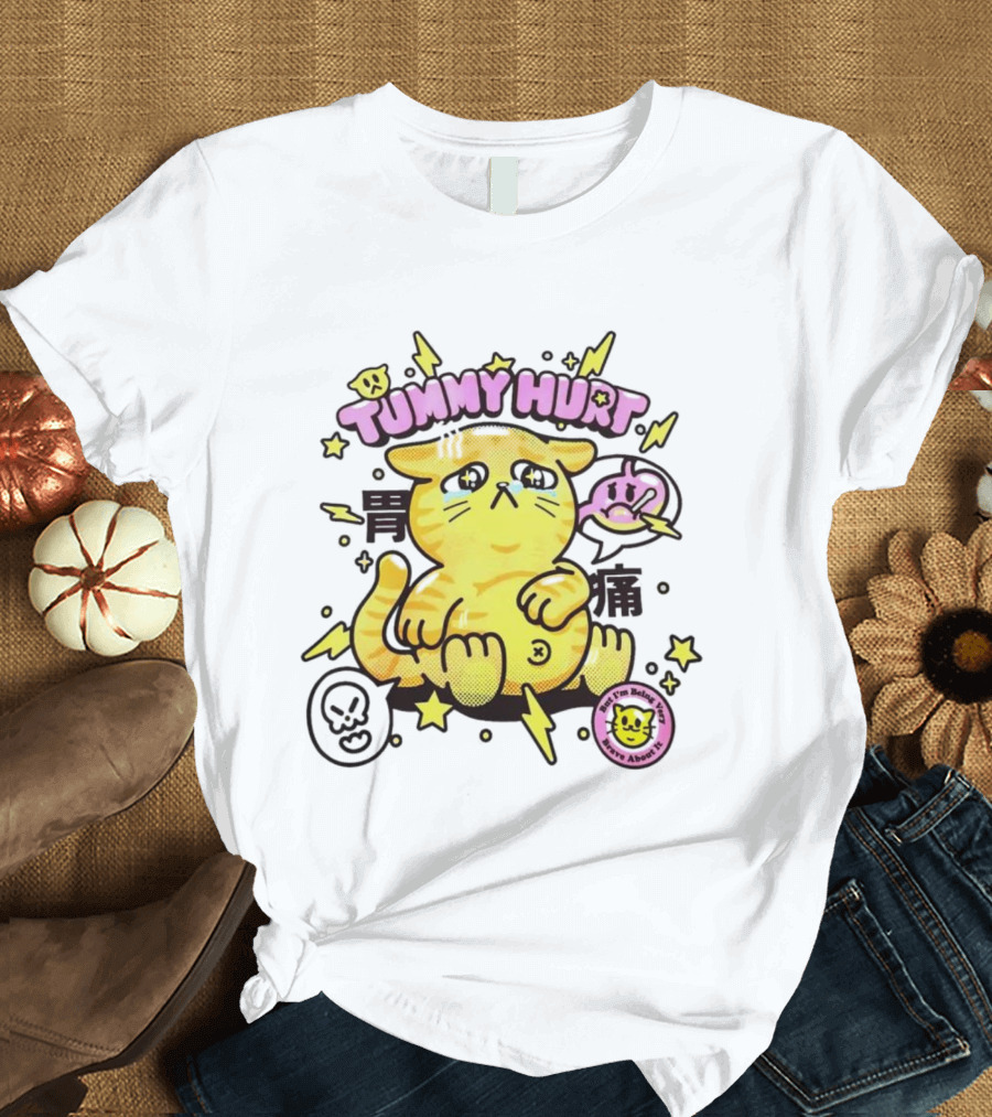 Tummy Hurt Cat I'm Being Very Brave About It T-Shirt