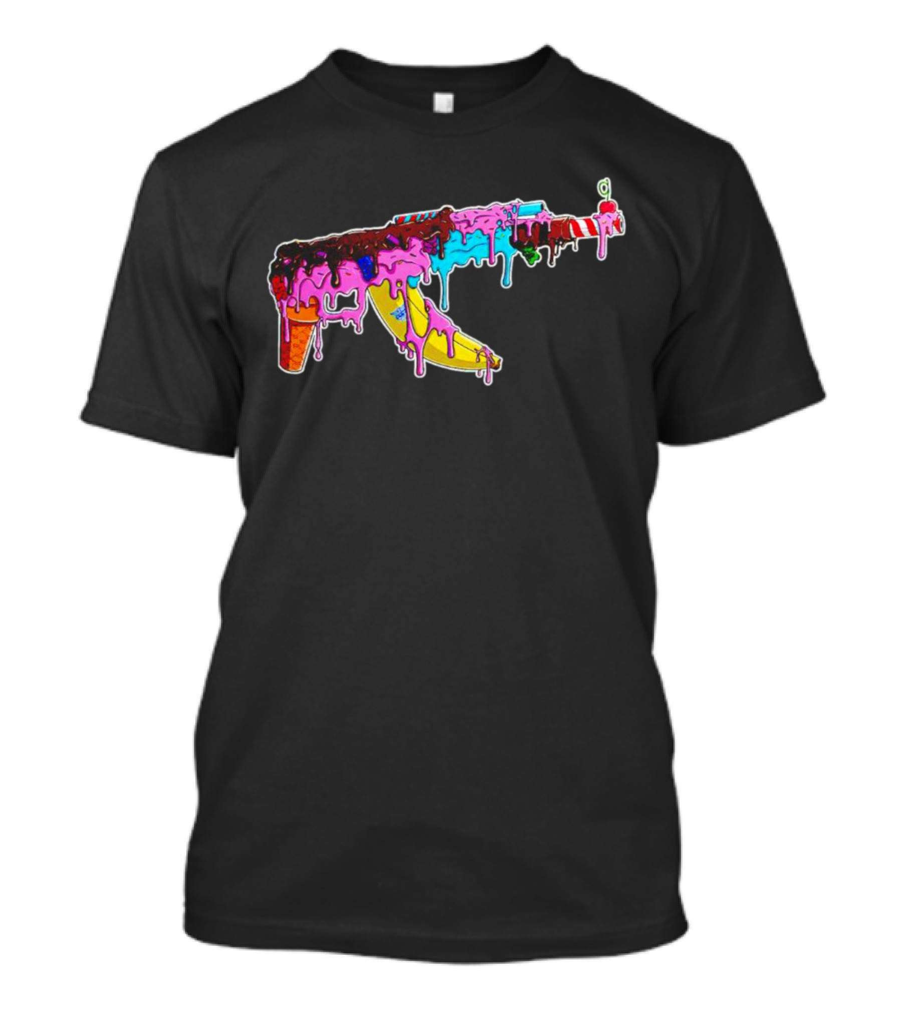 Ice Cream AK-47 Dripping Treats Colorful T-Shirt
