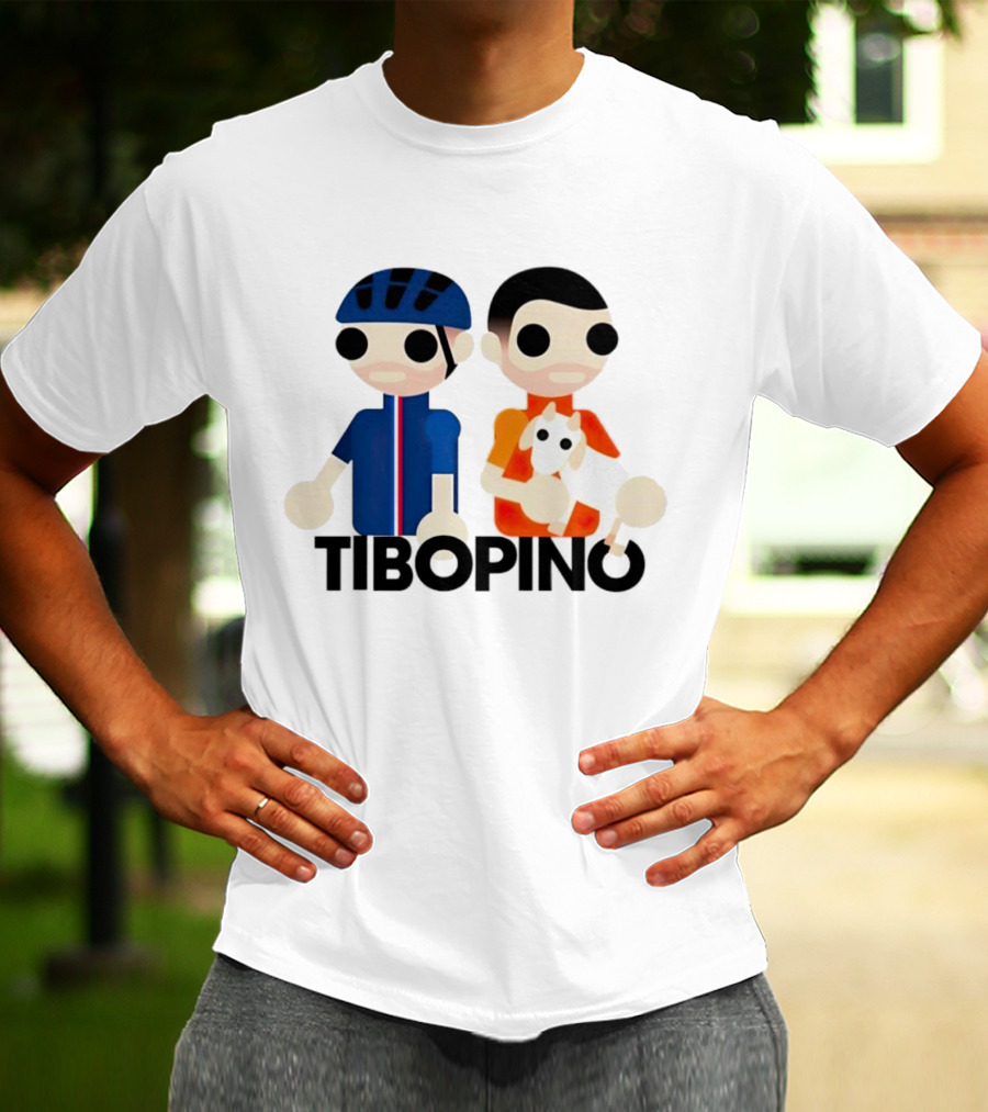Tibopino Cycling Character Duo With Helmet And Dog T-Shirt
