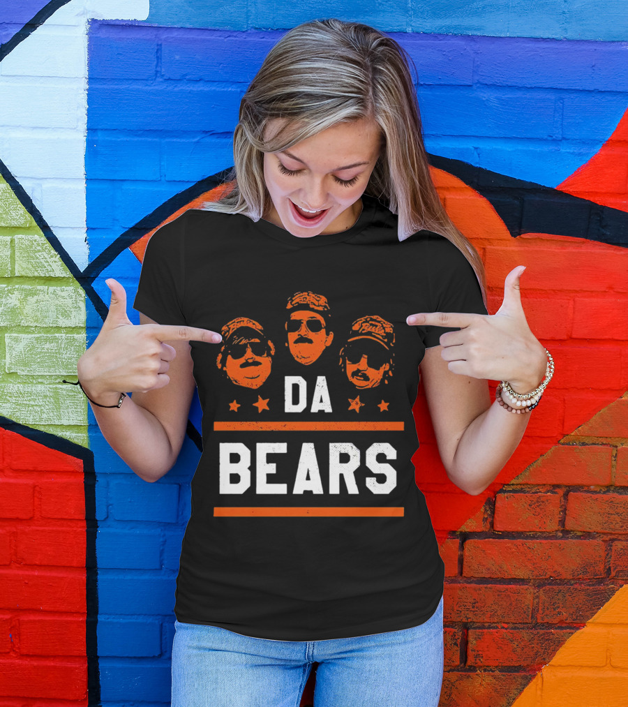 DA BEARS Chicago Sports Icons Orange Stars T-Shirt