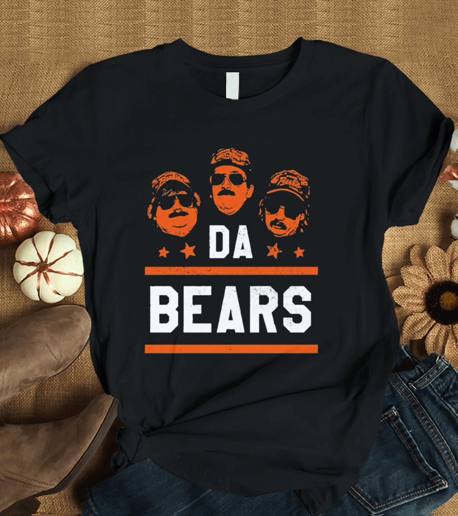 DA BEARS Chicago Sports Icons Orange Stars T-Shirt