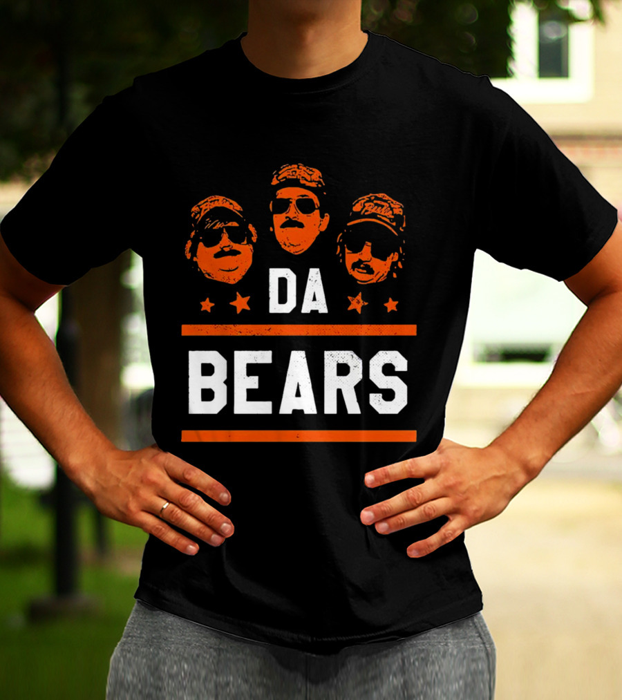 DA BEARS Chicago Sports Icons Orange Stars T-Shirt