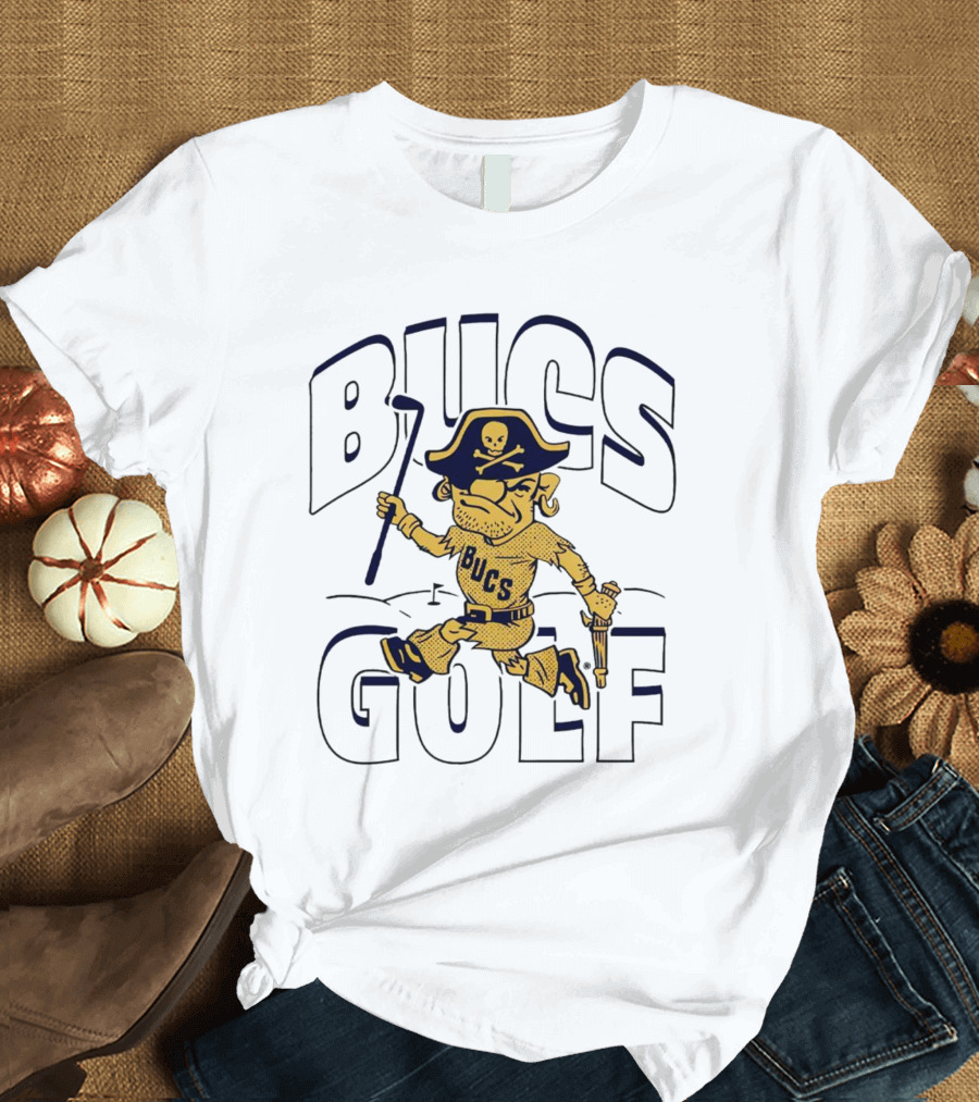 Bucs Golf Pirate With Skull Hat And Cane T-Shirt