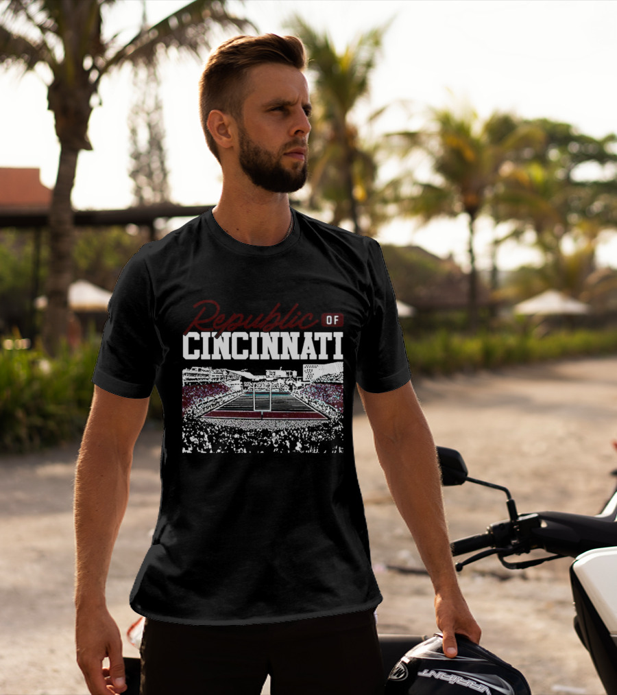 Republic Of Cincinnati Football Stadium Scene T-Shirt