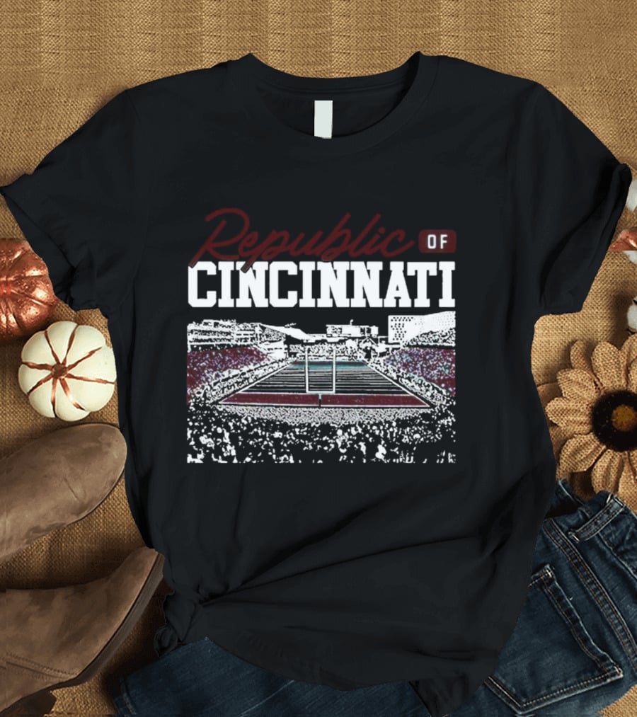 Republic Of Cincinnati Football Stadium Scene T-Shirt
