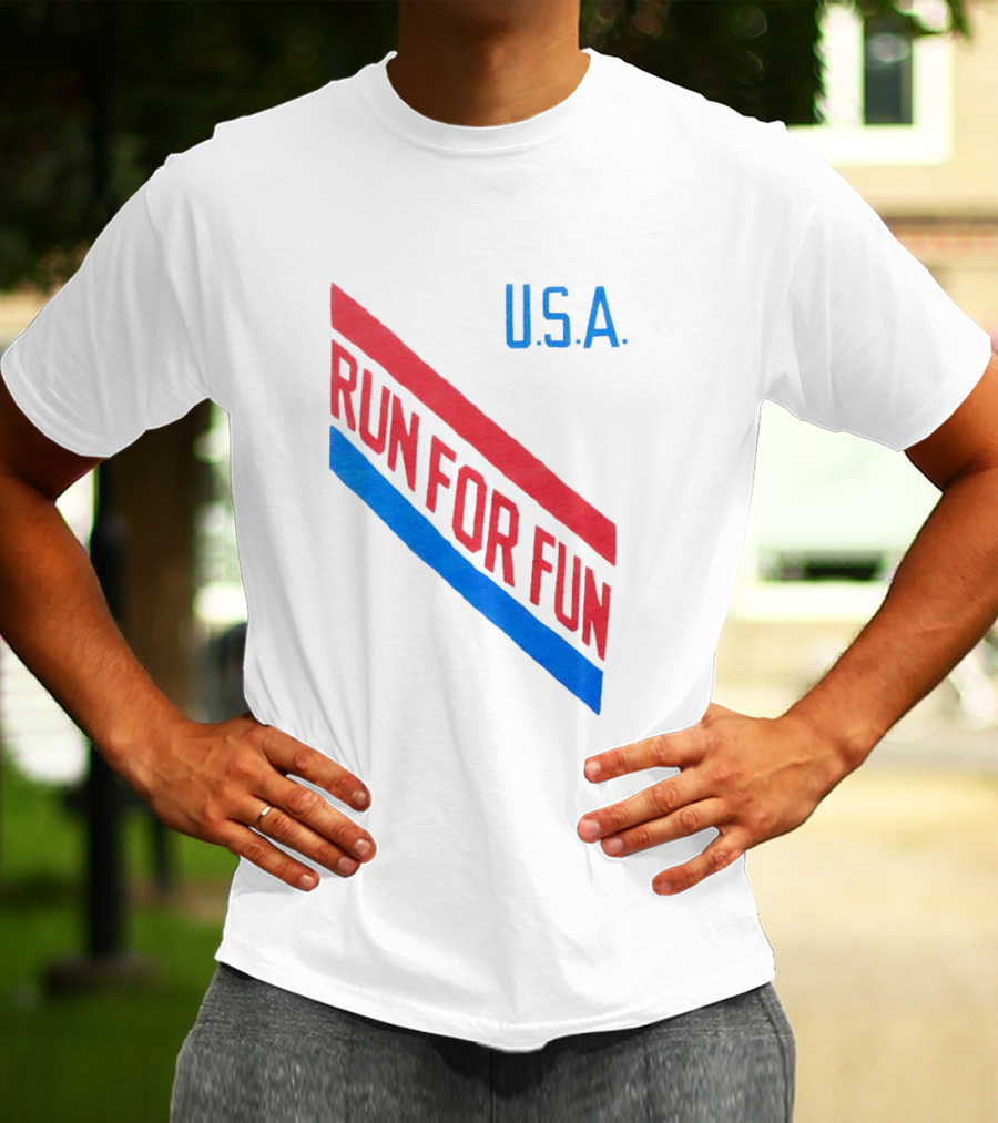 U.S.A. Red And Blue Run For Fun T-Shirt