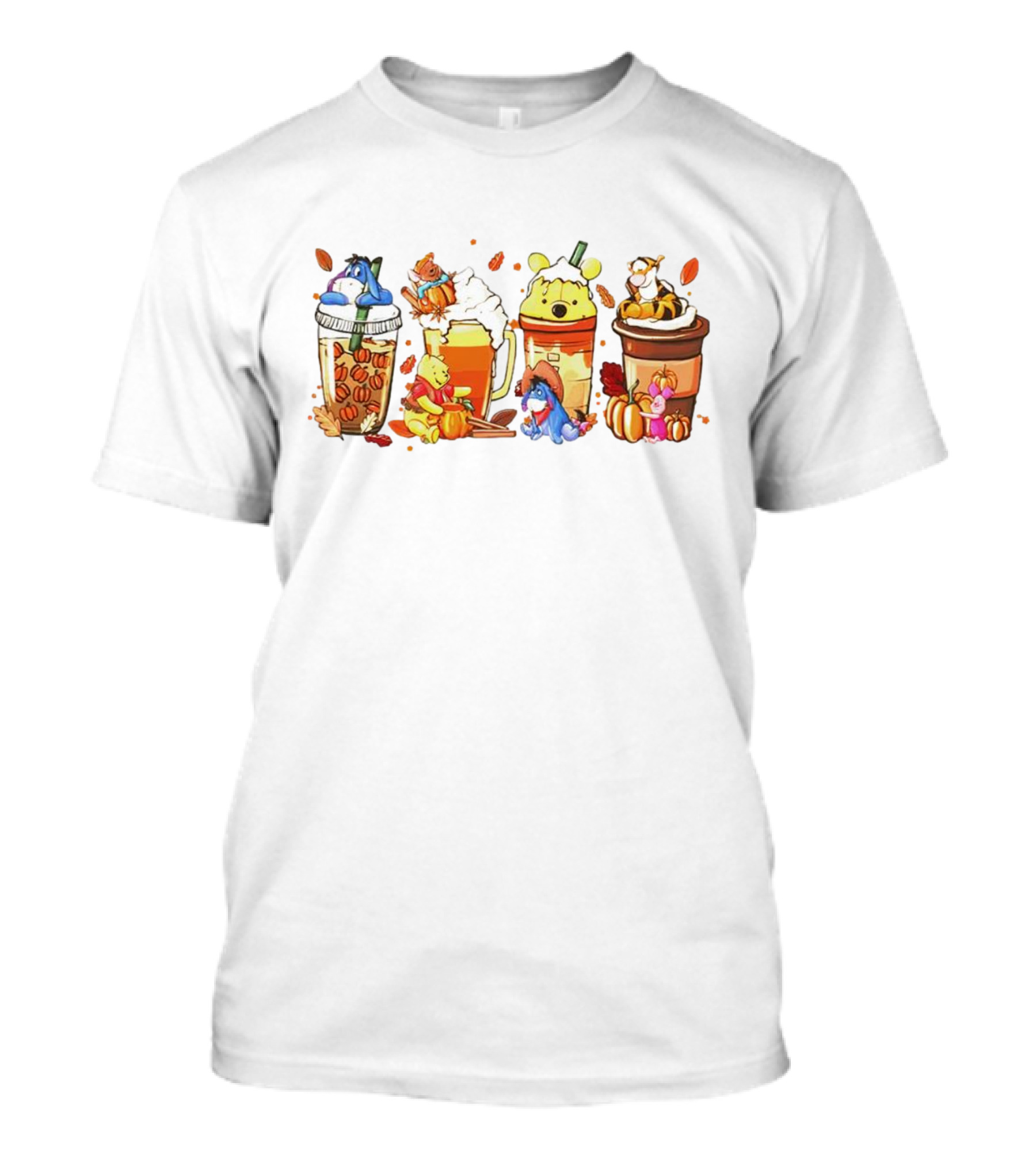 Winnie The Pooh Pumpkin Spice Coffee Latte Friends T-Shirt