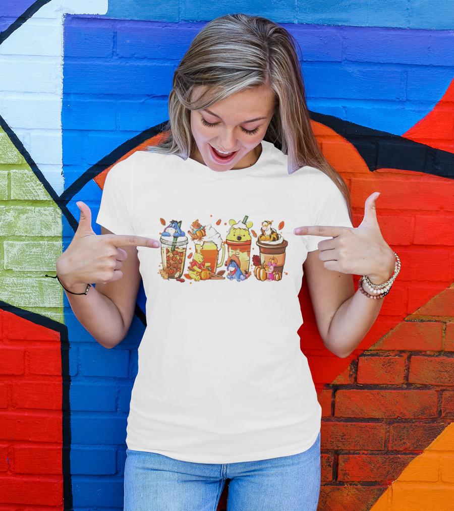 Winnie The Pooh Pumpkin Spice Coffee Latte Friends T-Shirt