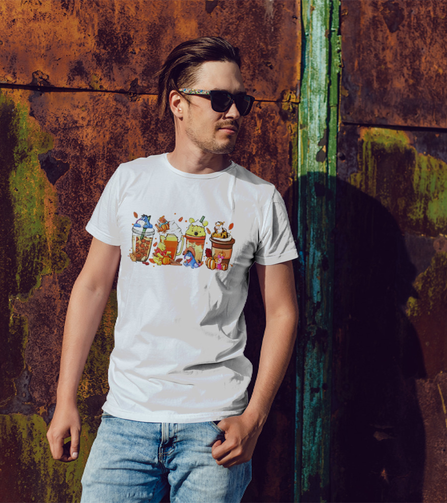 Winnie The Pooh Pumpkin Spice Coffee Latte Friends T-Shirt