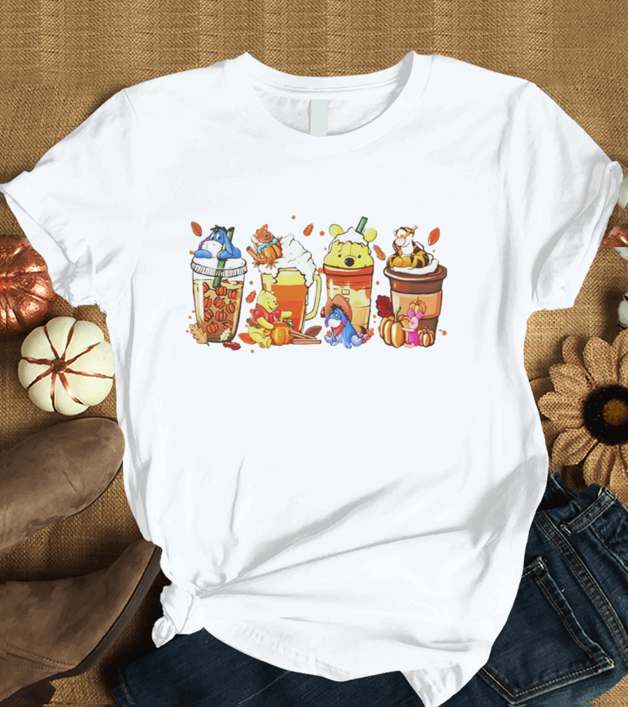 Winnie The Pooh Pumpkin Spice Coffee Latte Friends T-Shirt