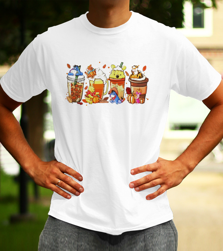 Winnie The Pooh Pumpkin Spice Coffee Latte Friends T-Shirt