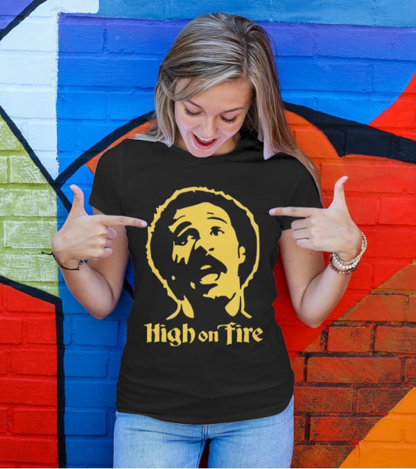 High On Fire Richard Pryor Black And Yellow T-Shirt
