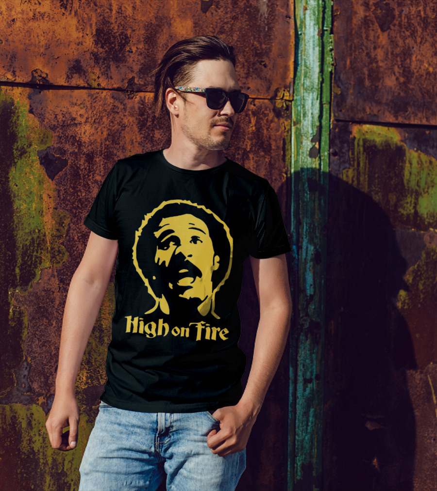 High On Fire Richard Pryor Black And Yellow T-Shirt