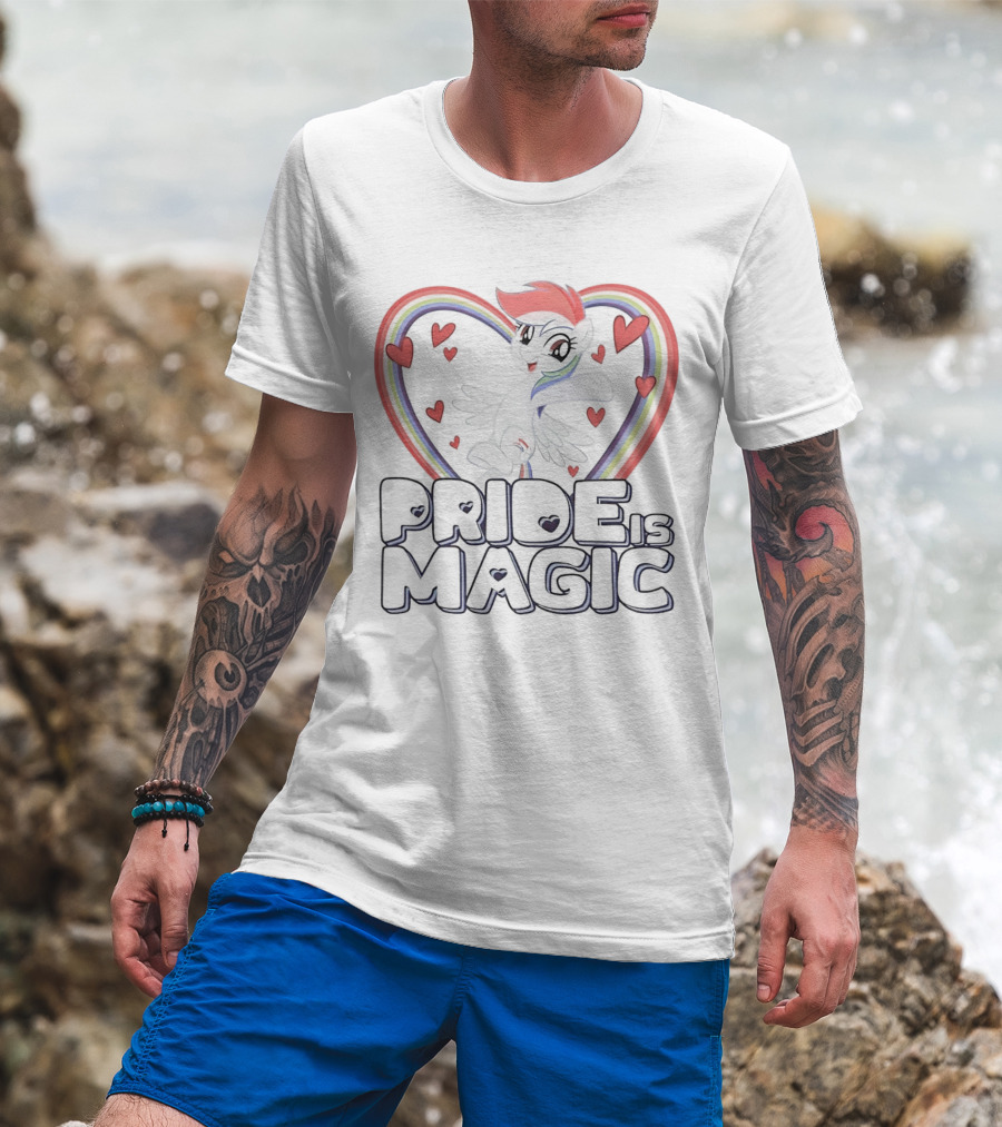 Pride Is Magic My Little Pony Rainbow Heart And Hearts T-Shirt