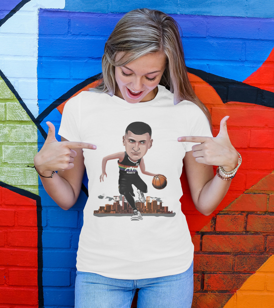 Nikola Jokić MVP Nuggets City Basketball Cartoon Player T-Shirt