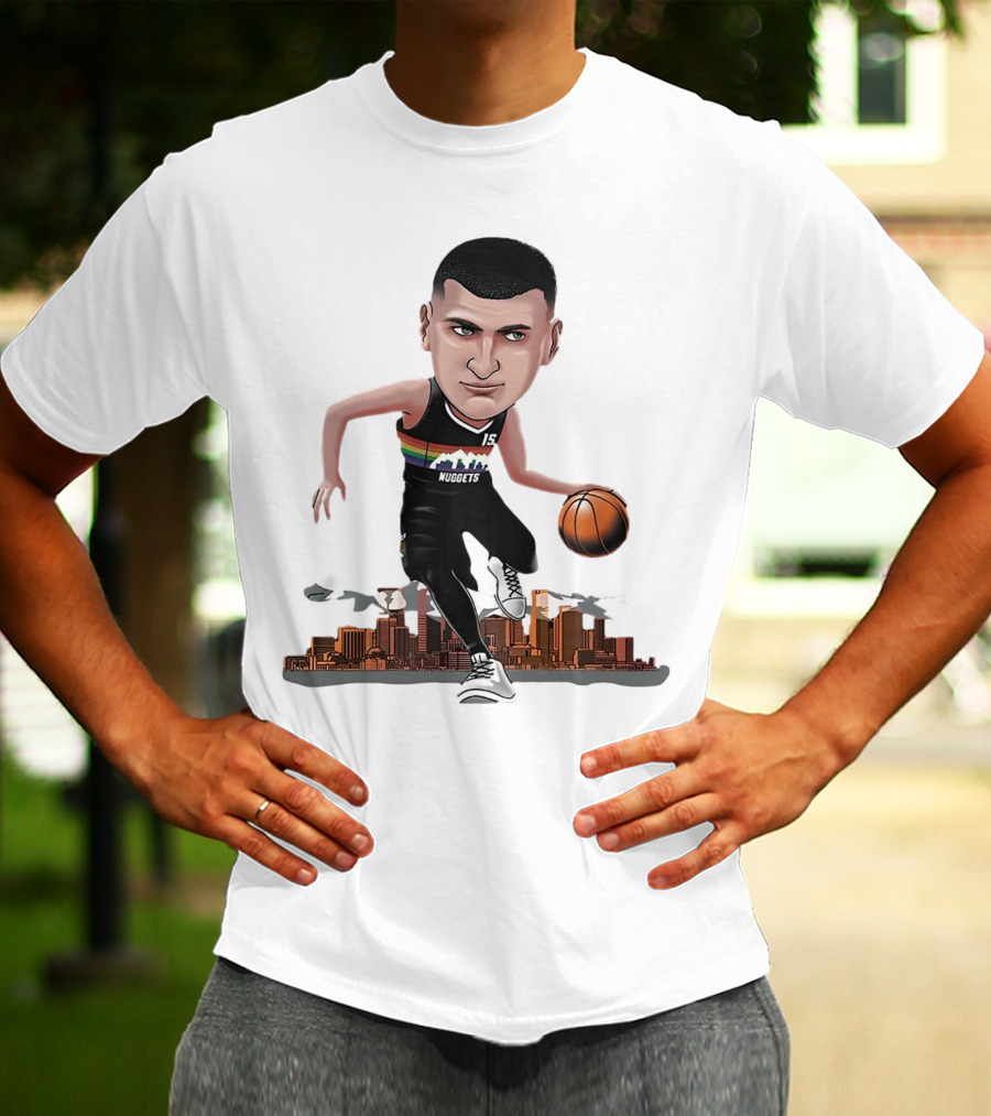 Nikola Jokić MVP Nuggets City Basketball Cartoon Player T-Shirt