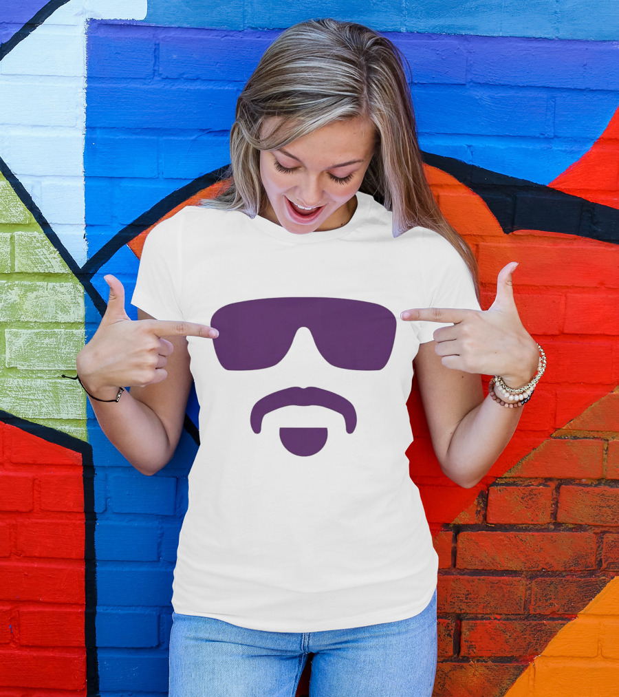 Hayden Travinski Moustache And Glasses Purple T-Shirt