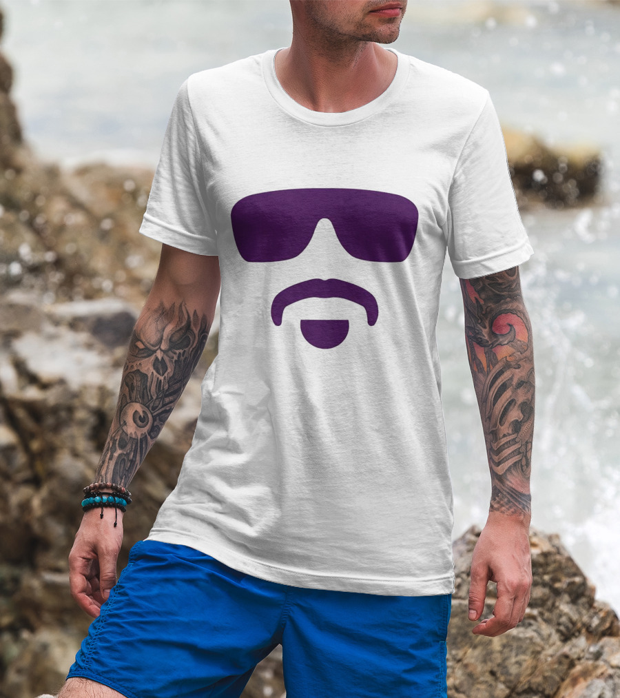 Hayden Travinski Moustache And Glasses Purple T-Shirt