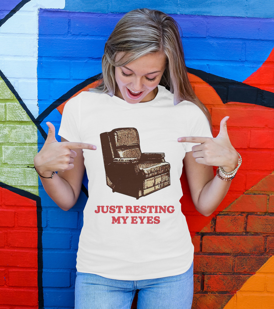 Just Resting My Eyes Armchair Retro Humor T-Shirt