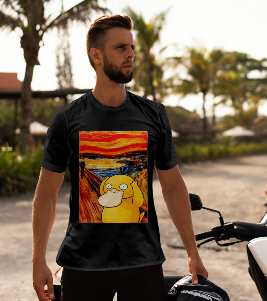 Screaming Psyduck In Classic Painting Mashup T-Shirt