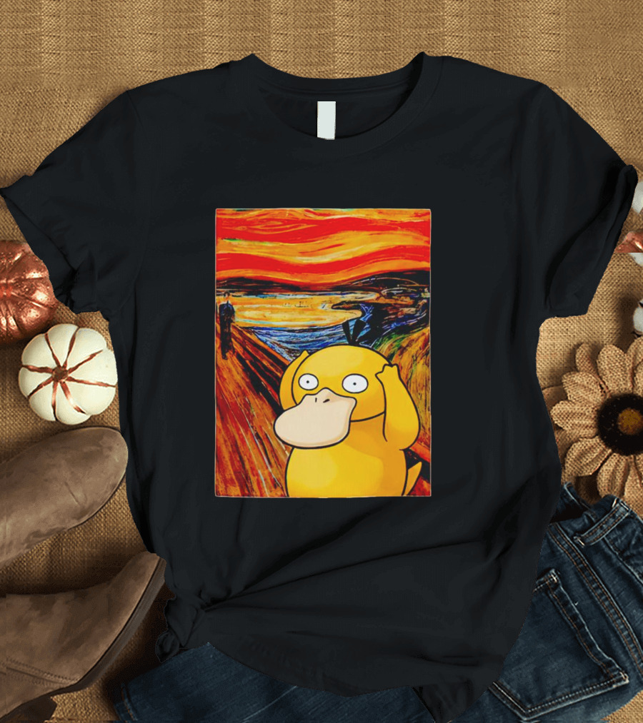 Screaming Psyduck In Classic Painting Mashup T-Shirt