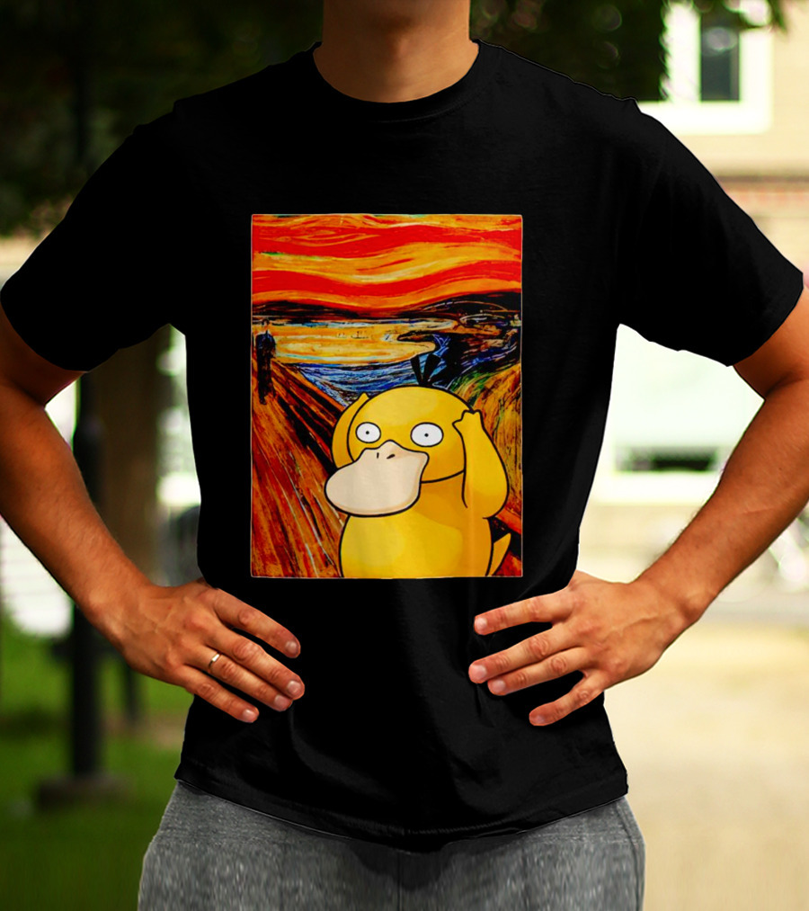 Screaming Psyduck In Classic Painting Mashup T-Shirt