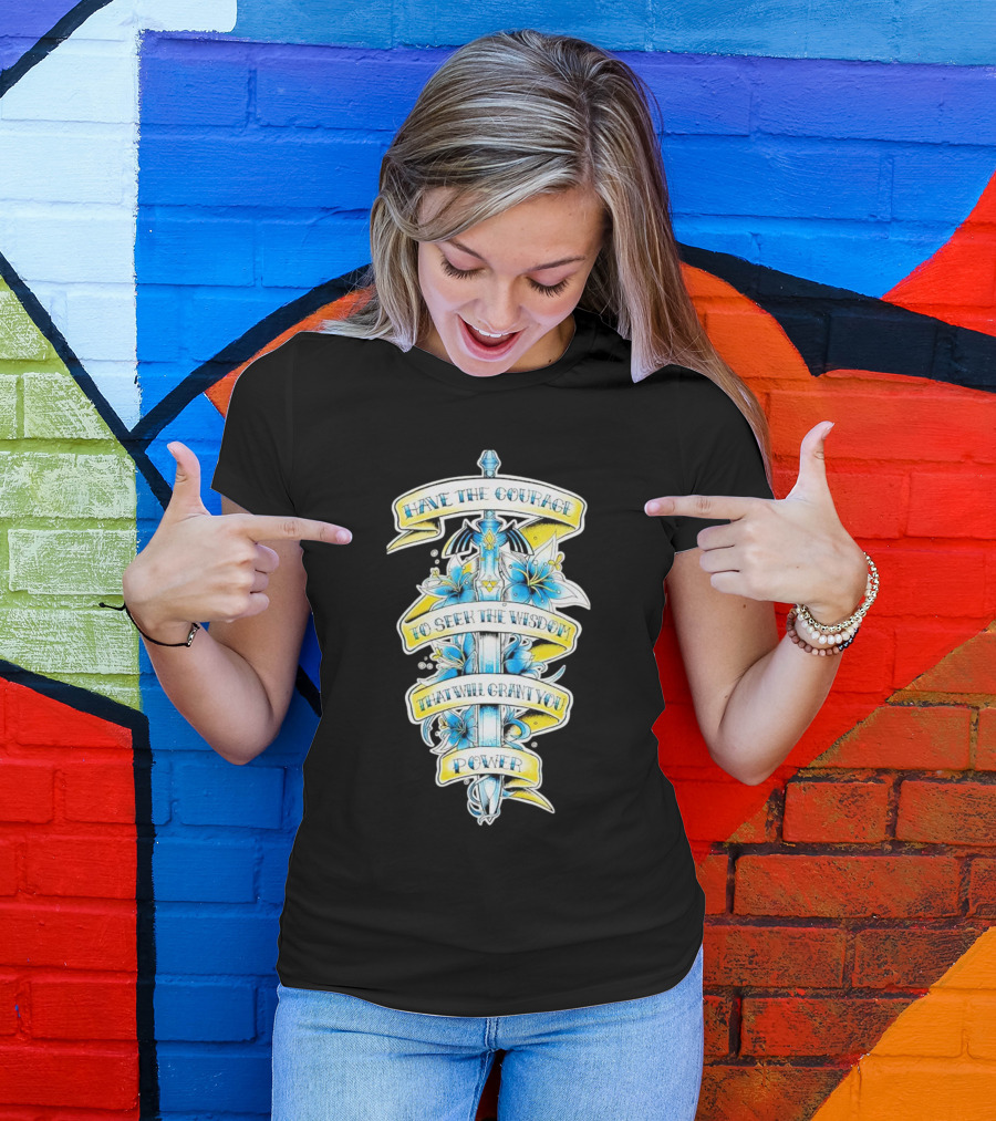 Legend Of Zelda Sword With Flowers And Inspirational Text T-Shirt