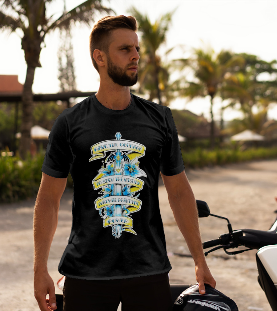 Legend Of Zelda Sword With Flowers And Inspirational Text T-Shirt