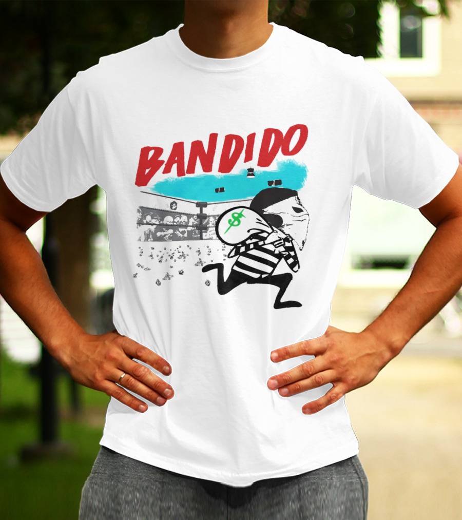Bandido Ándale Wrestling Heist Comic Style With Luchador Ring And Money Bag T-Shirt